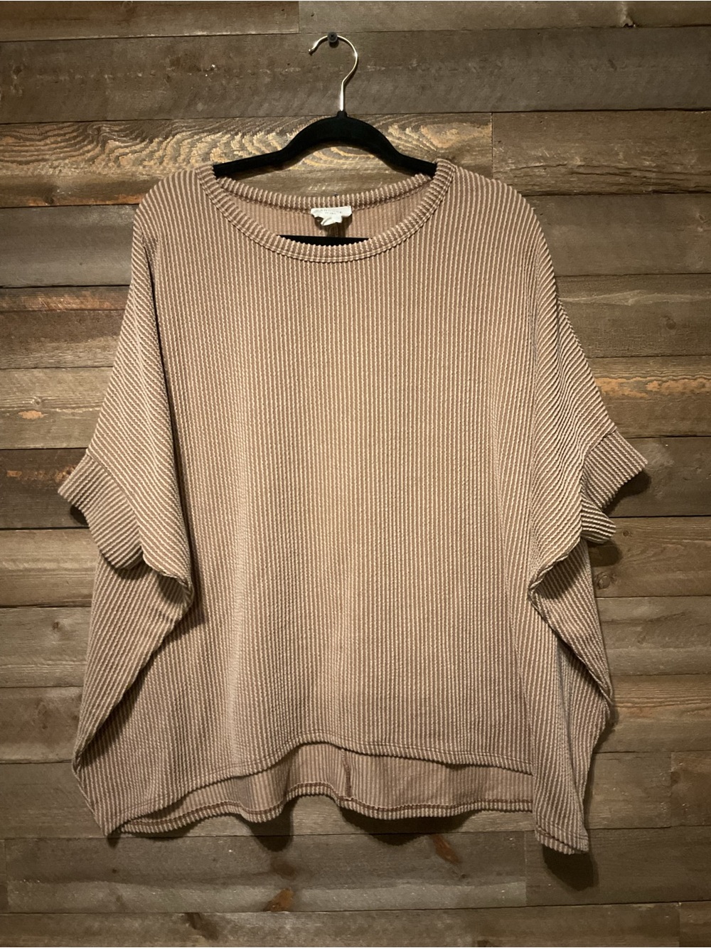 Andree By Unit Brown Ribbed Dolman Top Women’s Size Medium